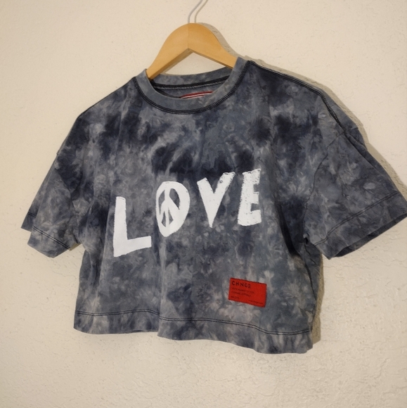 CHNGE Tie Dye Love Cropped T-shirt - Picture 3 of 7